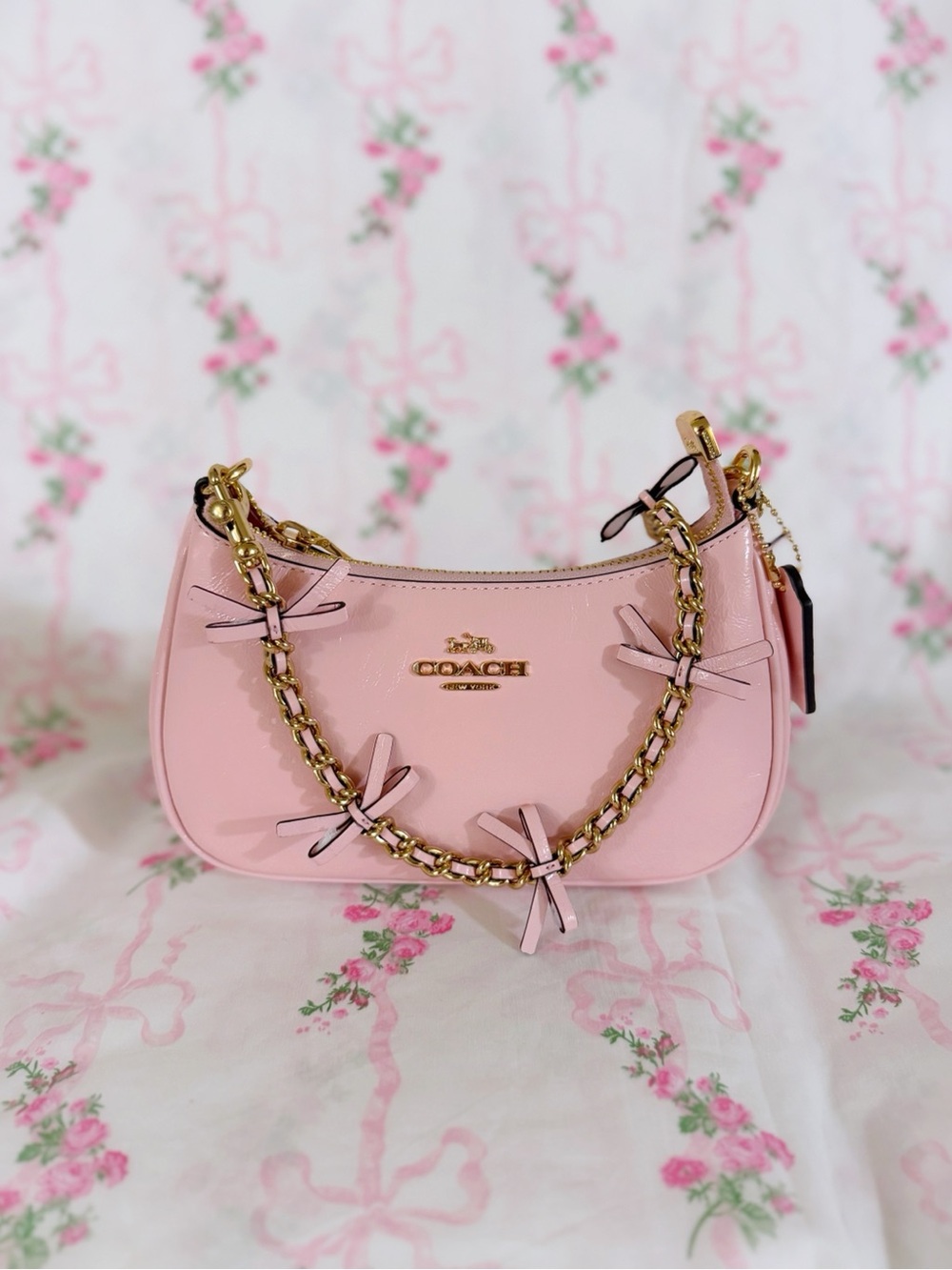 Coach Teri Mini Crossbody Bag With Bows in Soft Pink - Picture 3 of 8